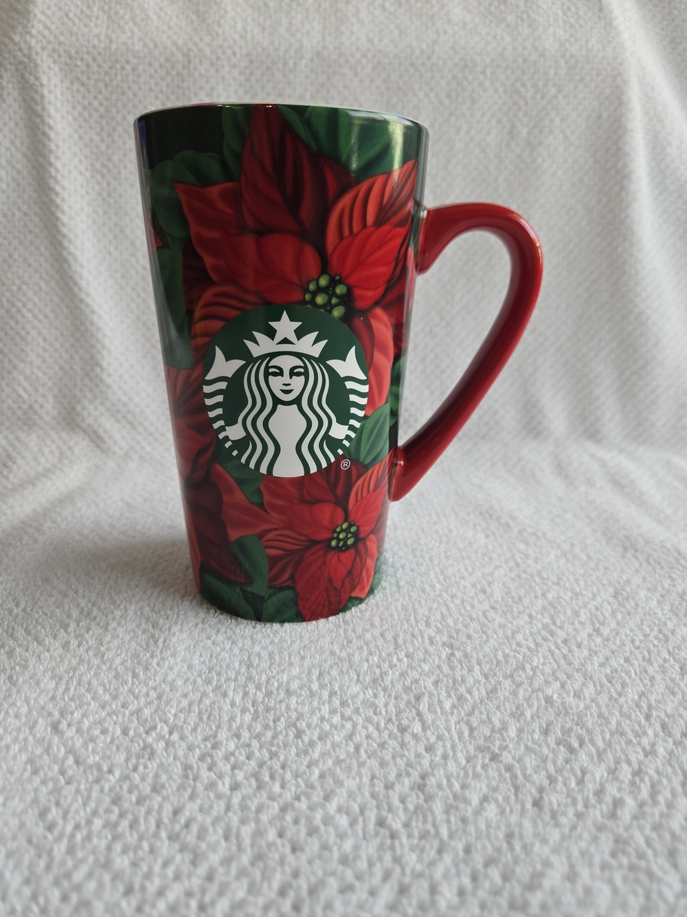 Starbucks Red Poinsettia Ceramic Mug - Holiday Home Accent